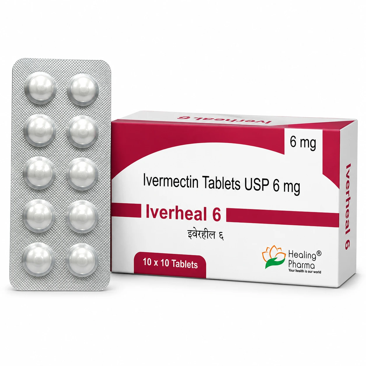 Iverheal 6 Ivermectin USP 6mg tablets, 10x10 blister pack