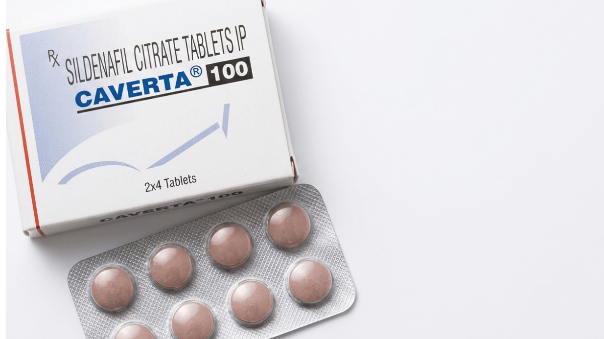 Pack of Caverta 100 mg Sildenafil tablets