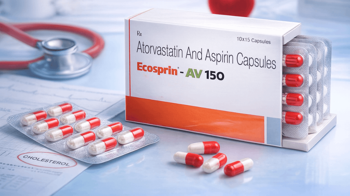 Ecosprin AV 150 — Atorvastatin and Aspirin capsules with cholesterol report