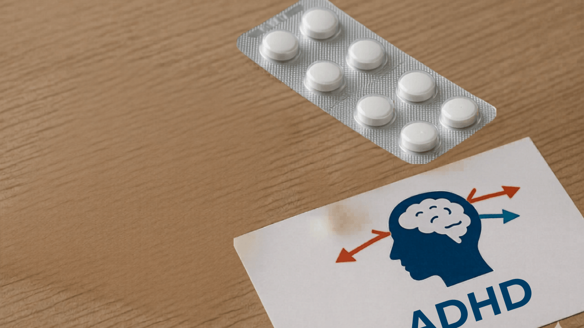 Axepta 60 mg tablets with an ADHD concept card.