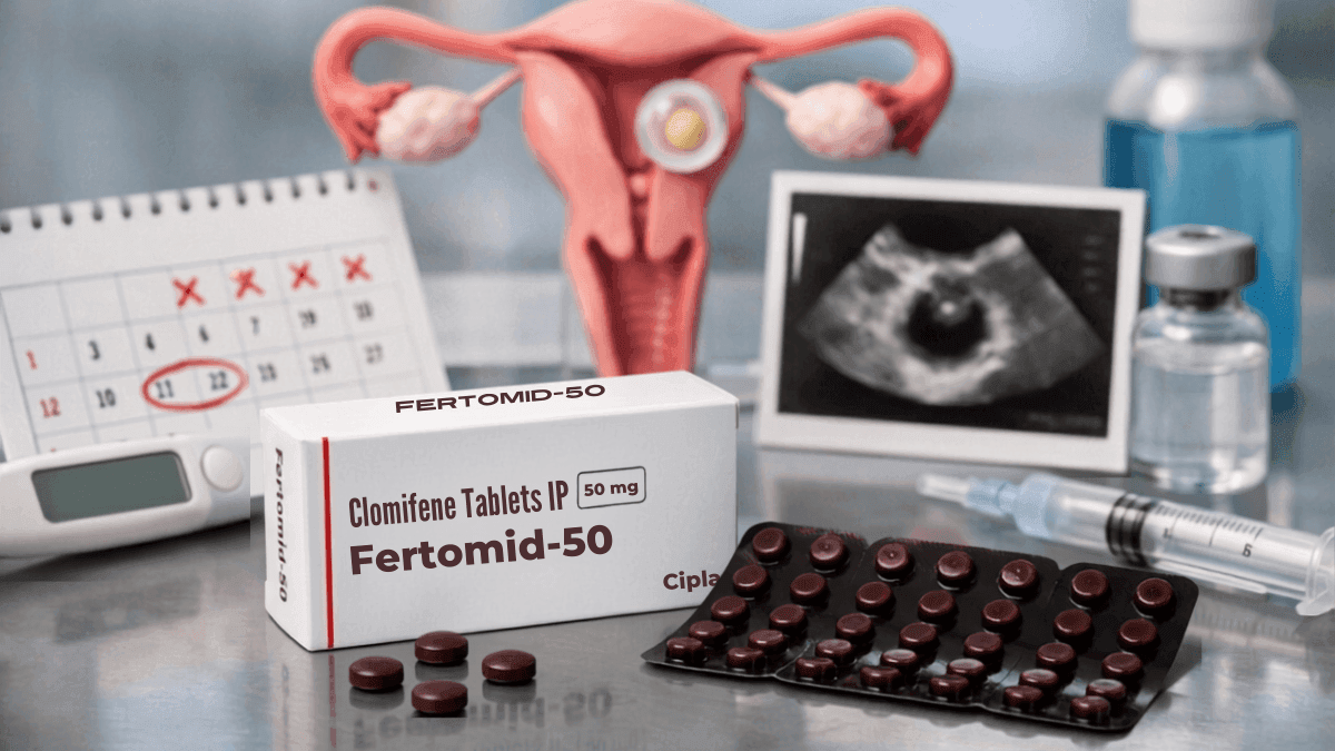 Fertomid 50 clomifene tablets with ovulation calendar and ultrasound scan