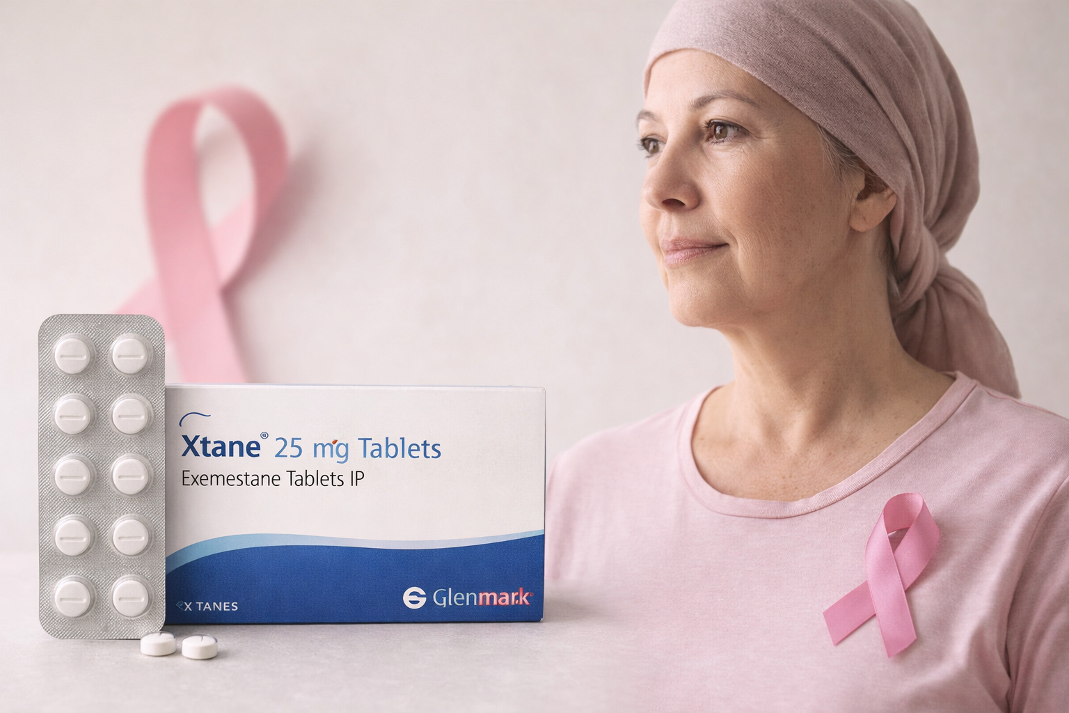 Xtane 25 mg tablets with breast cancer awareness ribbon