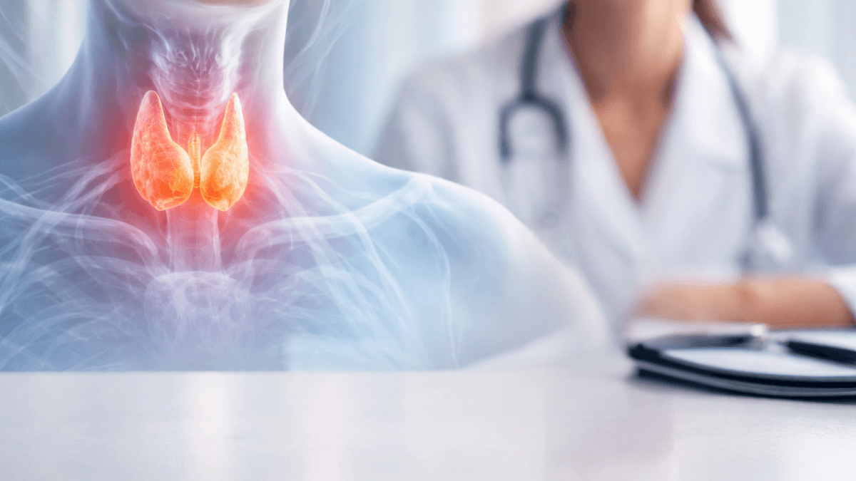 Thyroid disorder visual with clinical background