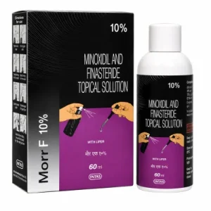 Morr F 10% Minoxidil and Finasteride topical solution, 60ml bottle and box