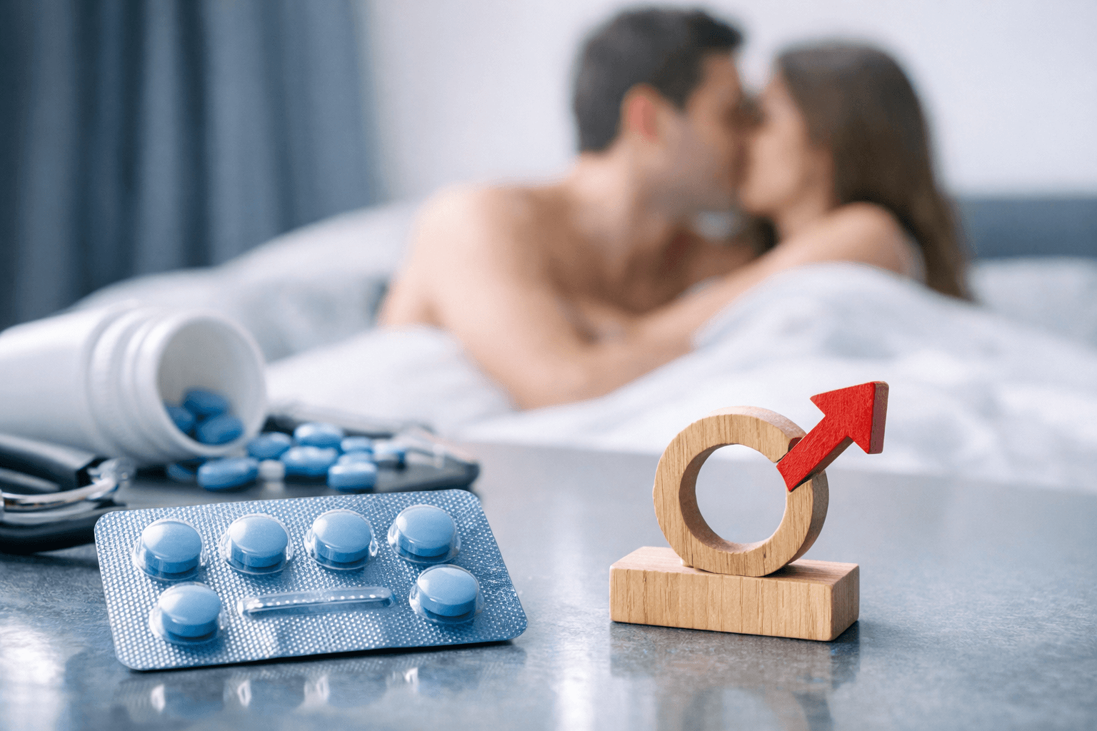 ED medication pills representing male sexual health treatment