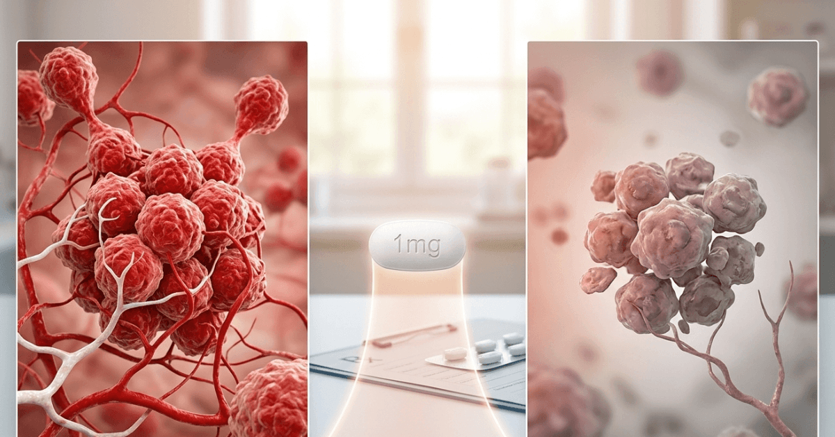 Anastrozole 1mg tablet targeting breast cancer cells illustration