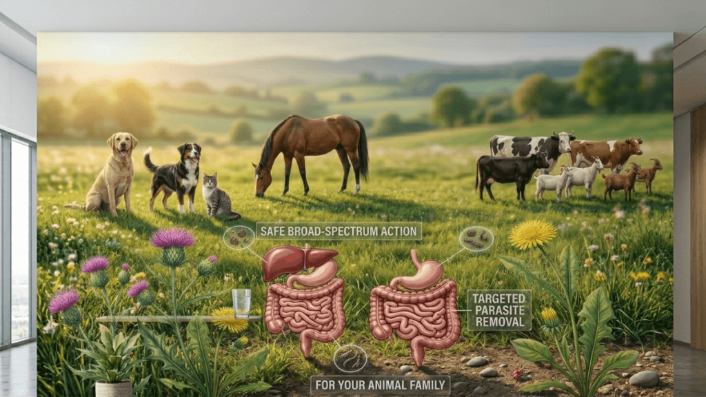 Fenbendazole broad-spectrum parasite treatment for dogs, cats, horses, cattle and goats