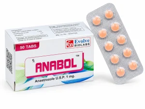 Anabol Anastrozole 1mg tablets box with blister pack, 50 tabs