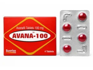 Avana-100 Avanafil tablets 100mg, box and blister pack