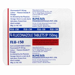FLU-150 Fluconazole Tablets IP 150mg pack manufactured by Kinesis Pharmaceuticals