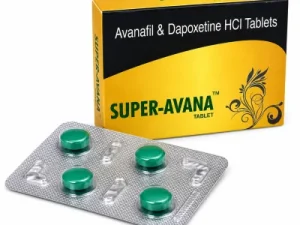 Super Avana Avanafil and Dapoxetine HCl tablets, box and blister pack