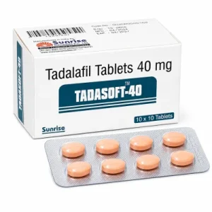 Tadasoft 40 Tadalafil tablets 40mg, box and blister pack