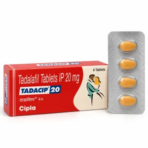 Tadacip 20 box and blister strip, Tadalafil Tablets IP 20mg by Cipla